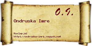 Ondruska Imre névjegykártya